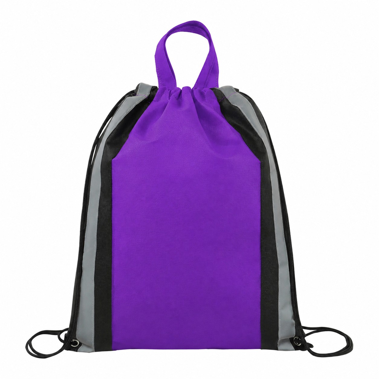 Reinforced Handles Drawstring Bag — Purple