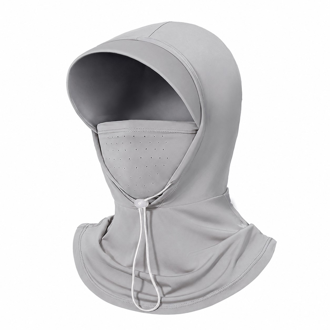 Ice Silk Visor Balaclava Hood — Light Gray