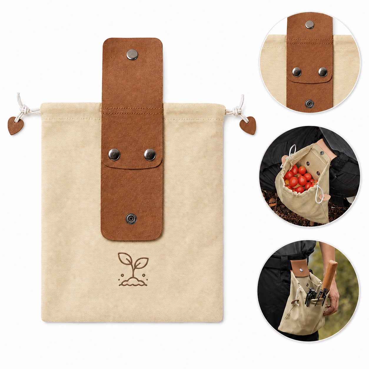 Polyester Harvest Pouch With Drawstring Closure
