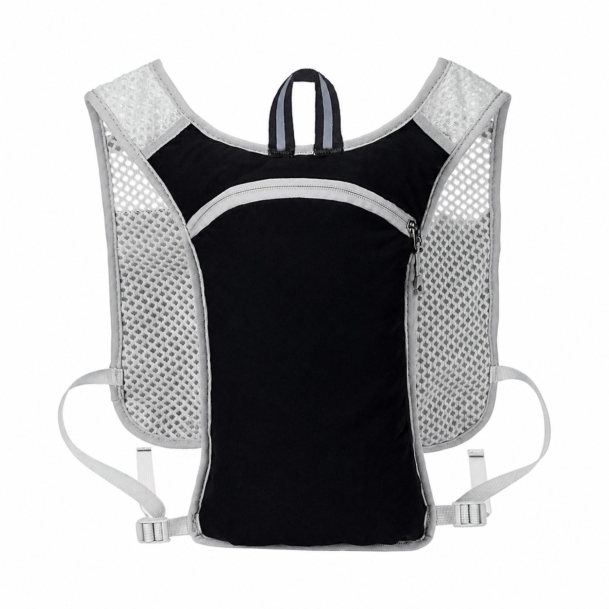 Nylon Reflective Strips Backpack — Black