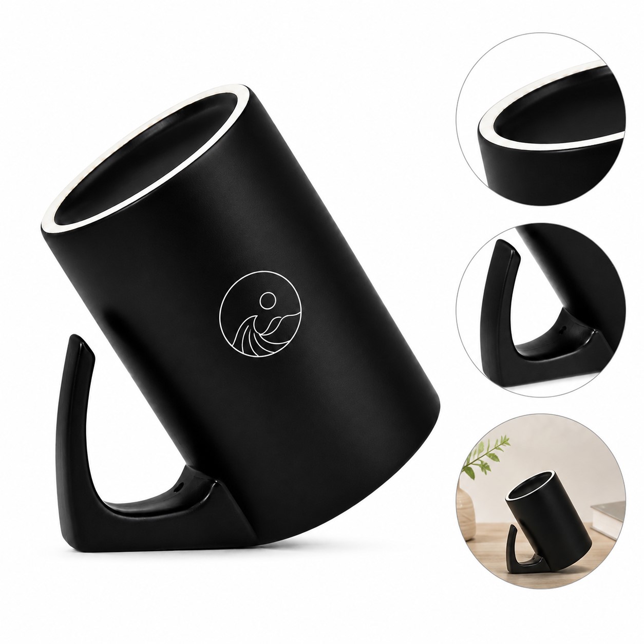 Handstand Handle 12 Oz Ceramic Mug