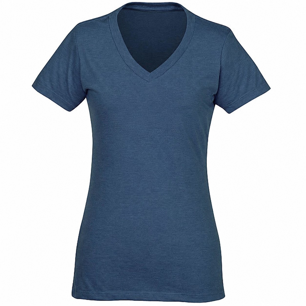 Ladies Cotton Polyester Blend V Neck Tee — view 2