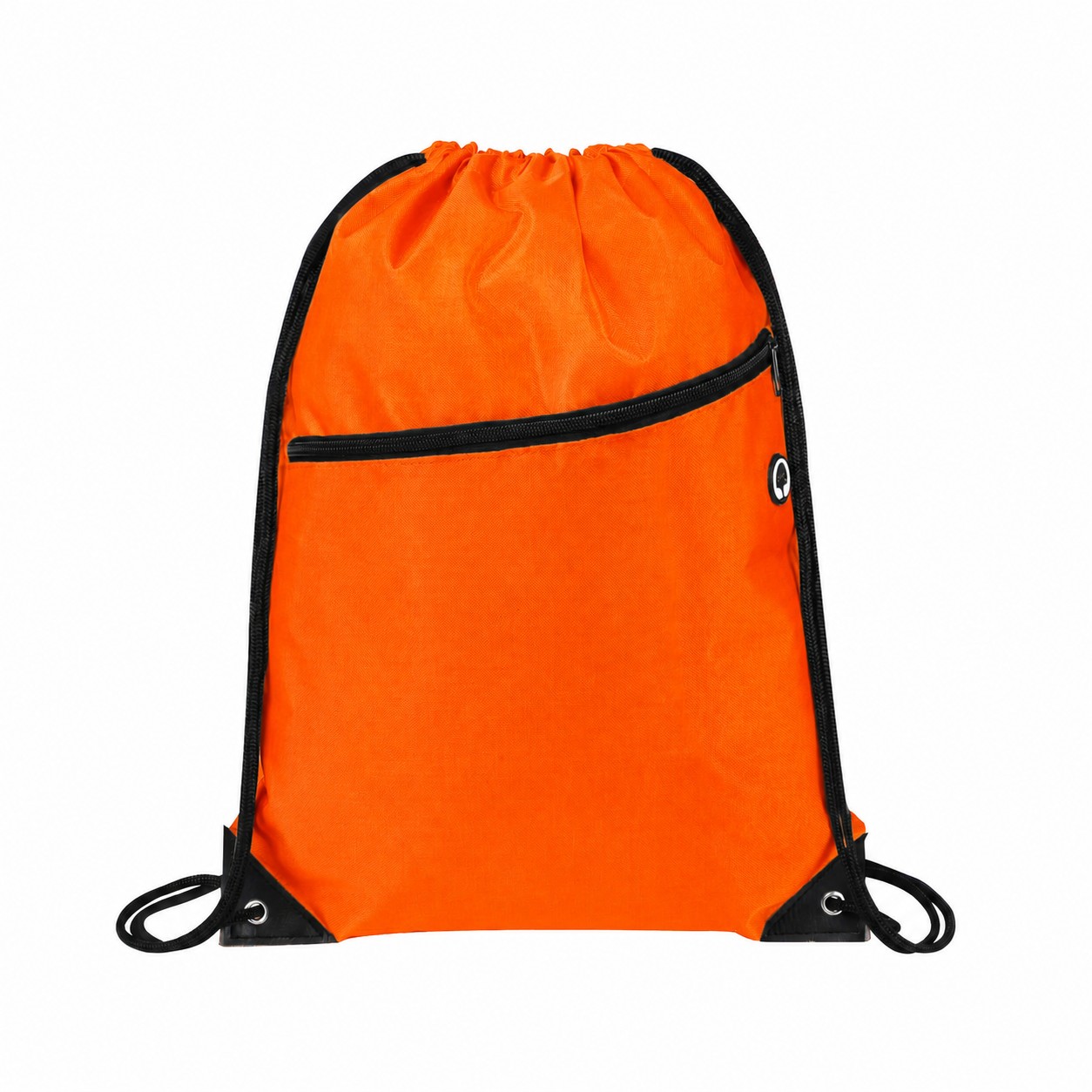 420D Polyester Heavy Drawstring Bag — Orange
