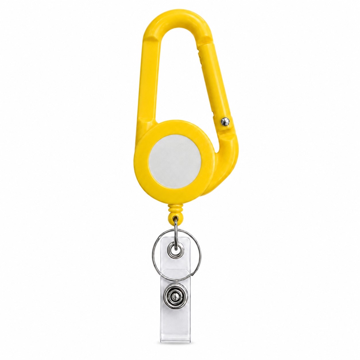 Carabiner Retractable ID Badge Reel — Yellow