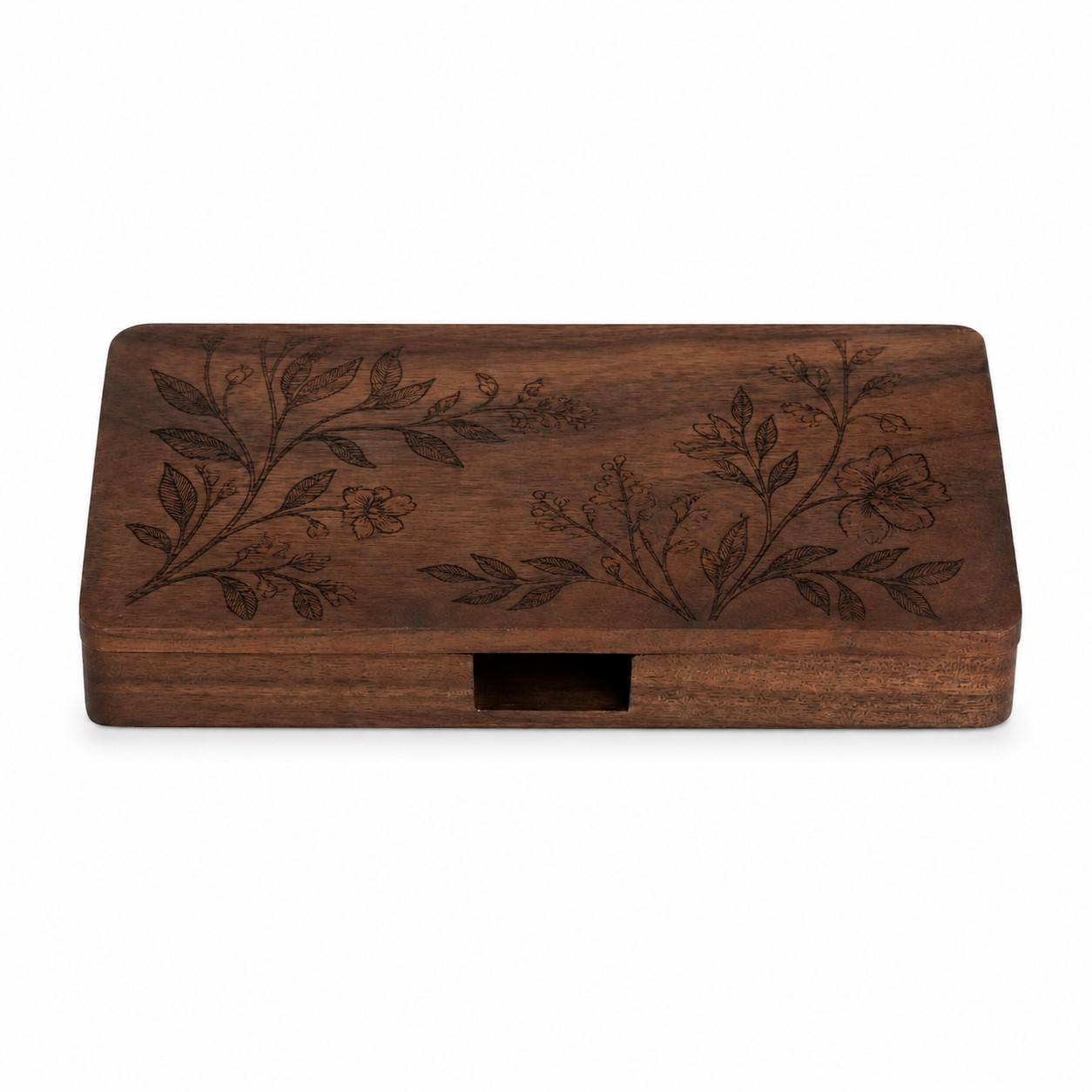 Solid Walnut Magnetic Business Card Case