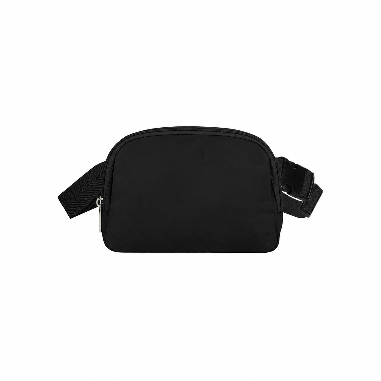 Zippered Storage 290T Polyester Fanny Pack — Black