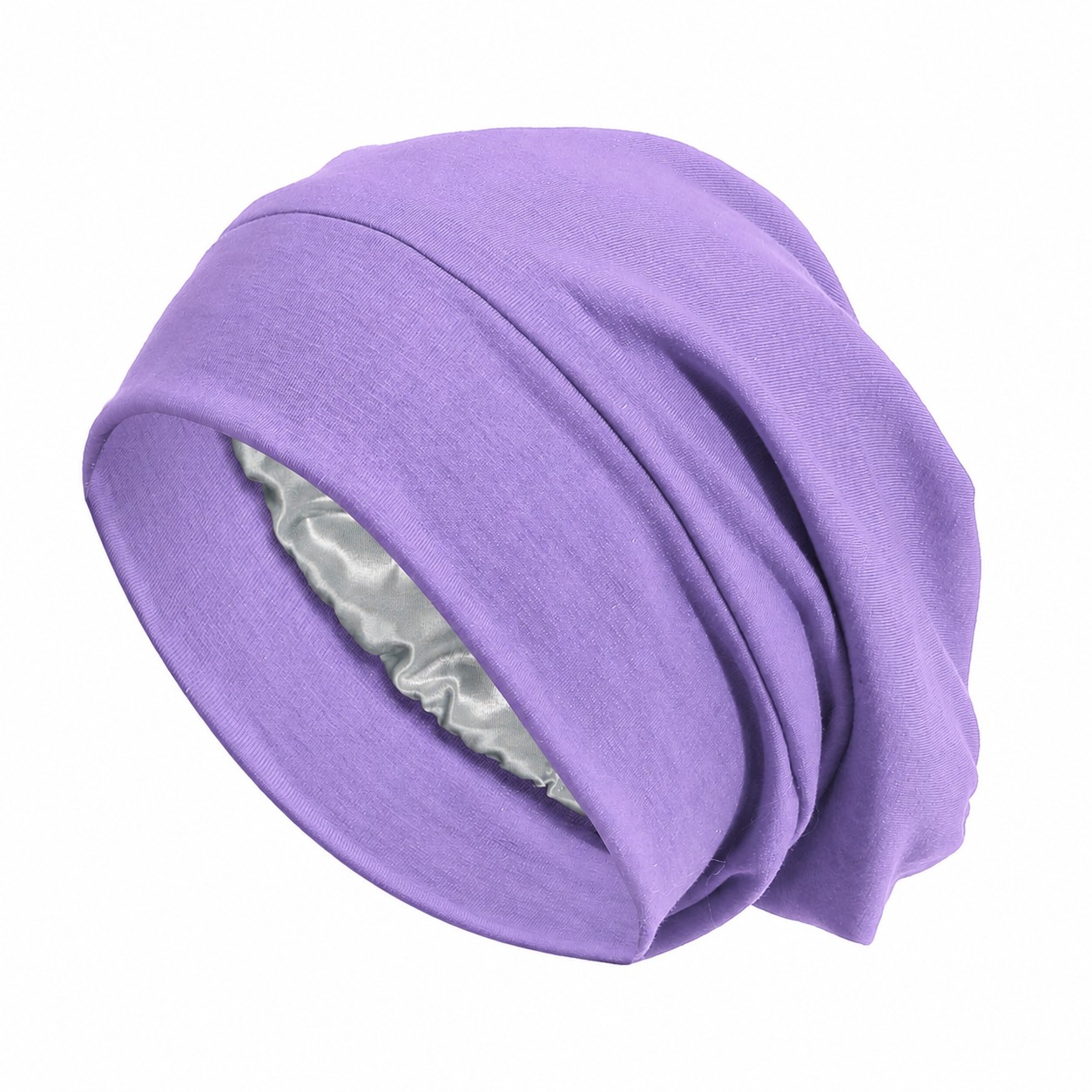 Polyester Soft Lining Sleep Bonnet — Lavender Purple