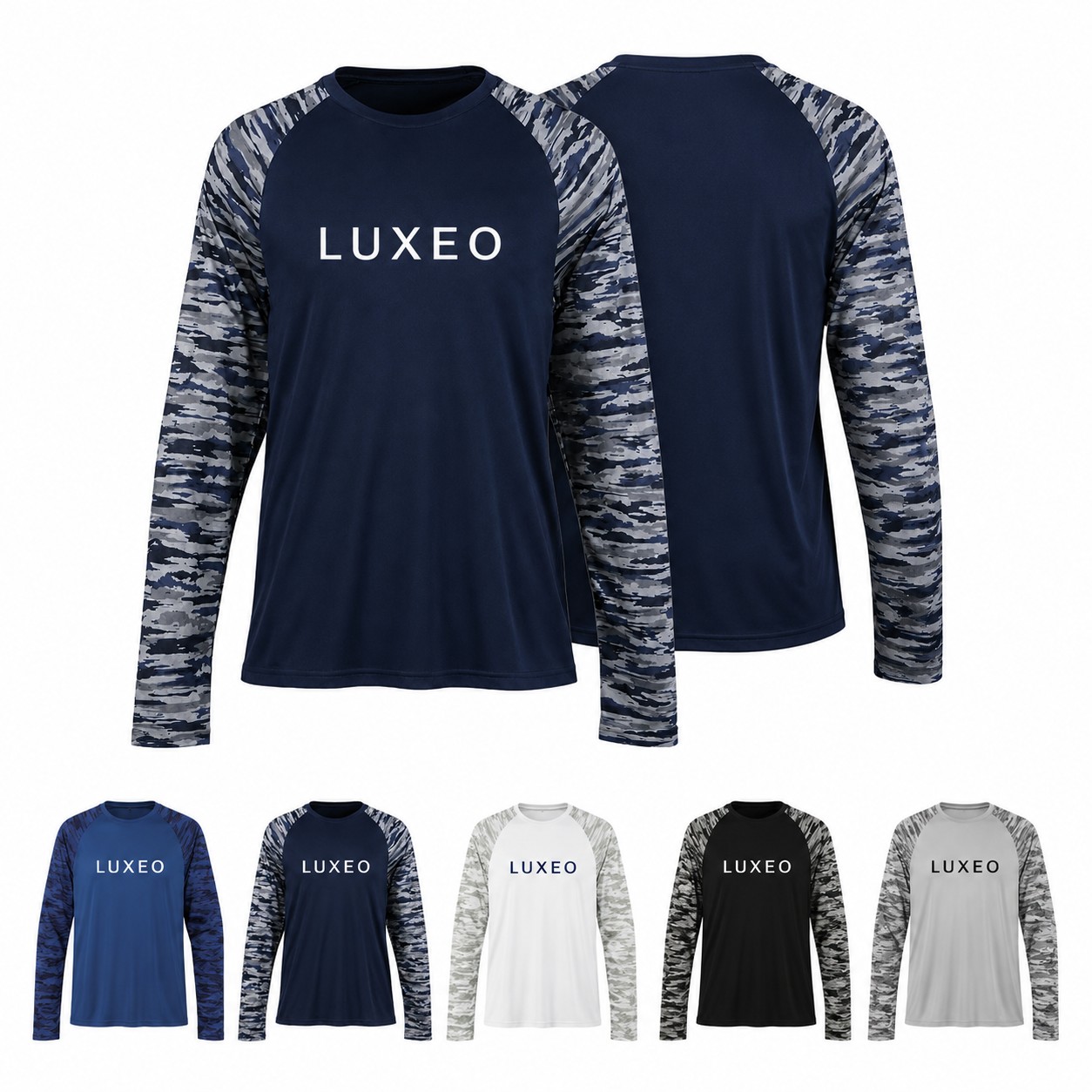 Camo Colorblock Polyester Long Sleeve Shirt