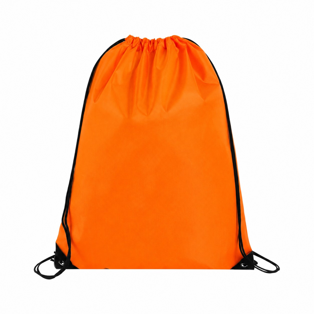 Polyester Drawcord Closure Drawstring Bag — Orange