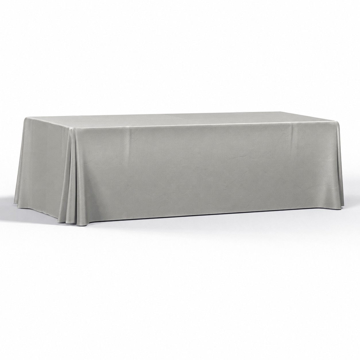 Four Side 8' Polyester Table Throw — Nickel Silver