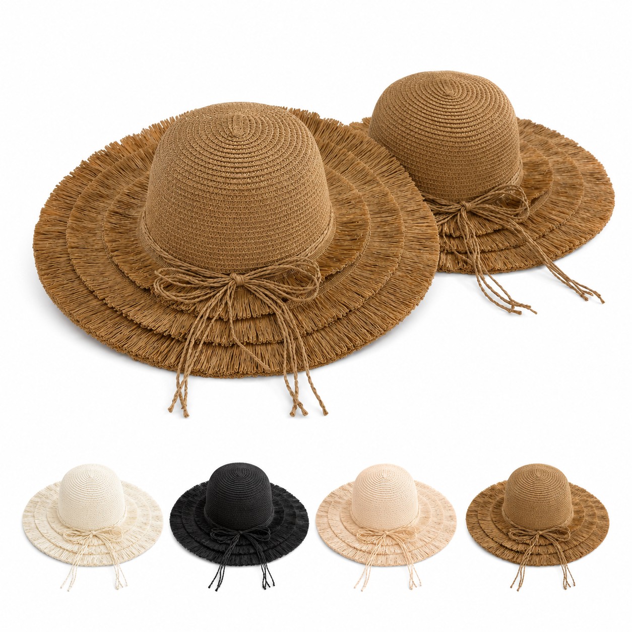 Straw Fringe Wide Brim Sun Hat