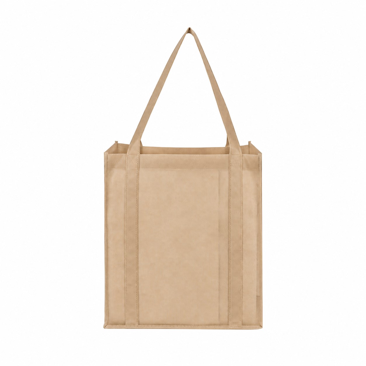Grocery Reinforced Handles Tote Bag — Tan Beige