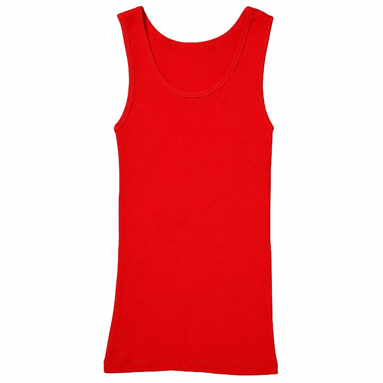 Ladies Baby Rib Sleeveless Cotton Tank — Red