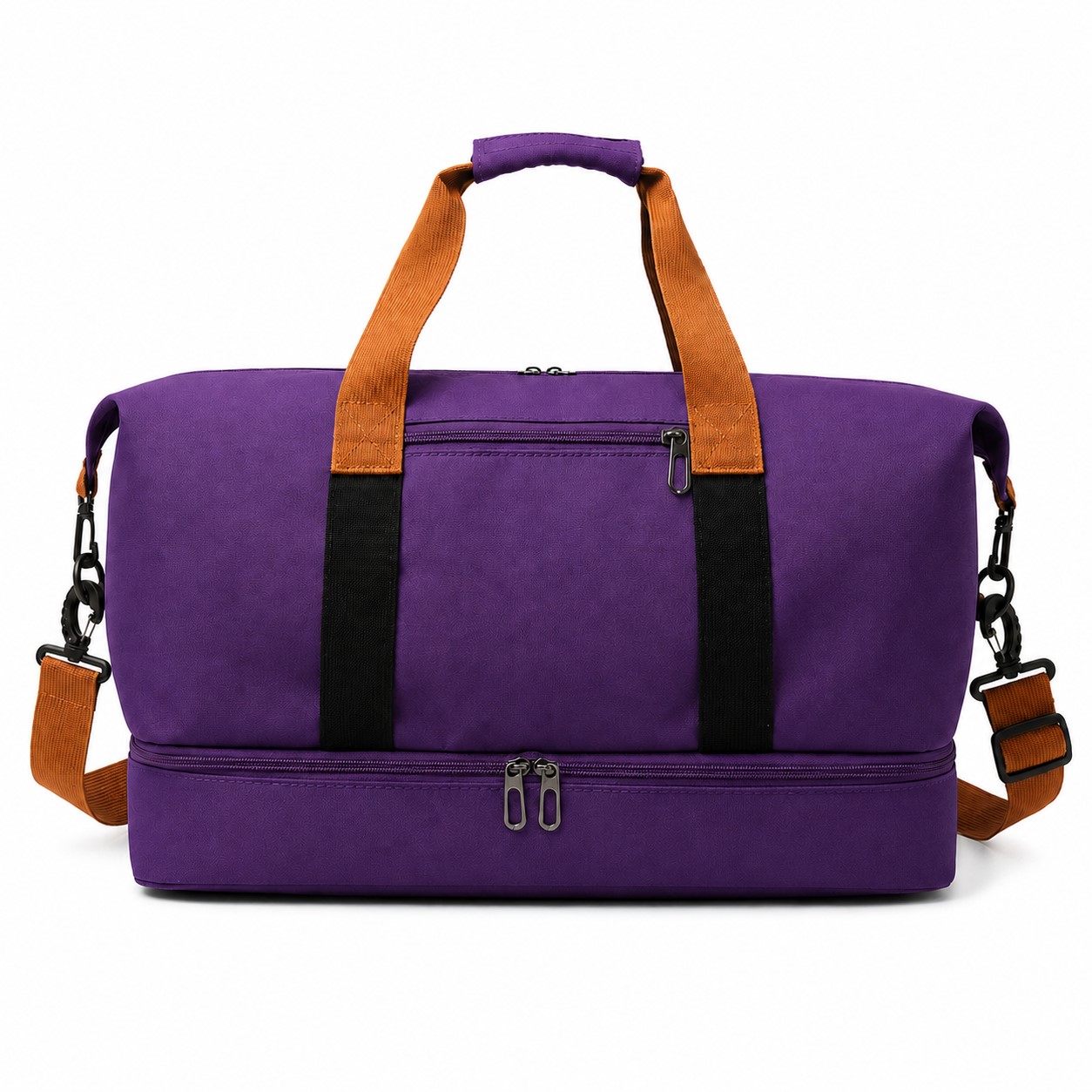 18.1-Inch Shoe Compartment Duffel Bag — Purple