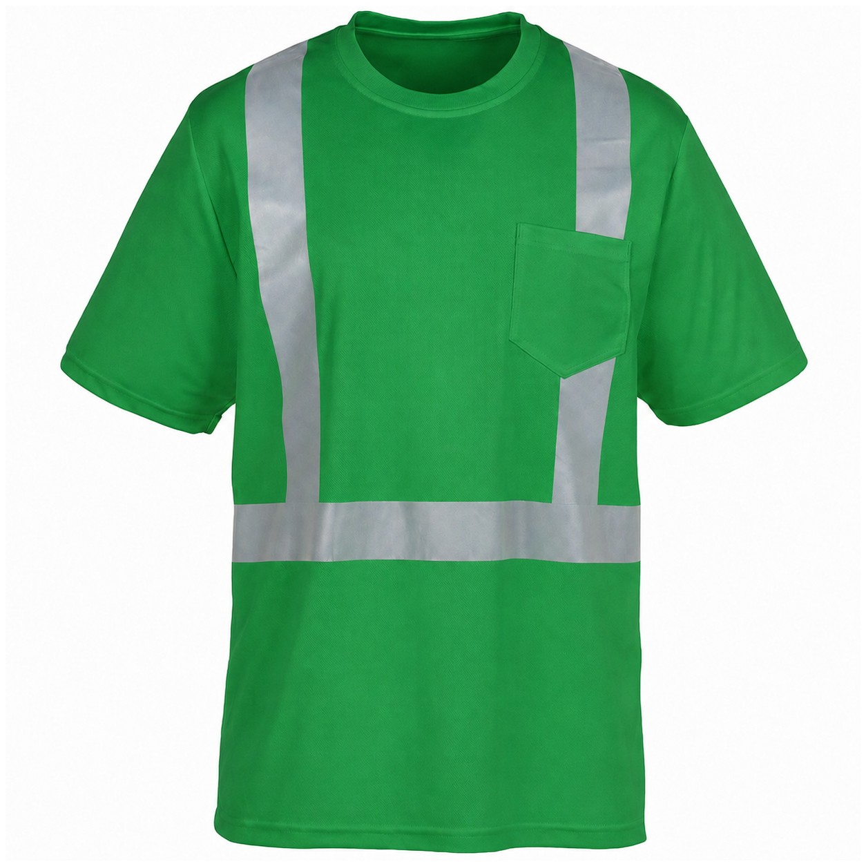 High Visibility Polyester Pocket Shirt — Green