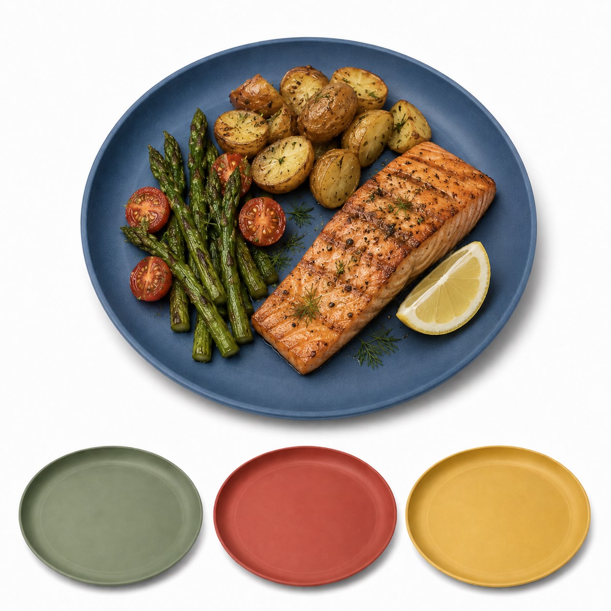 Round Wheat Straw Dinner Plate