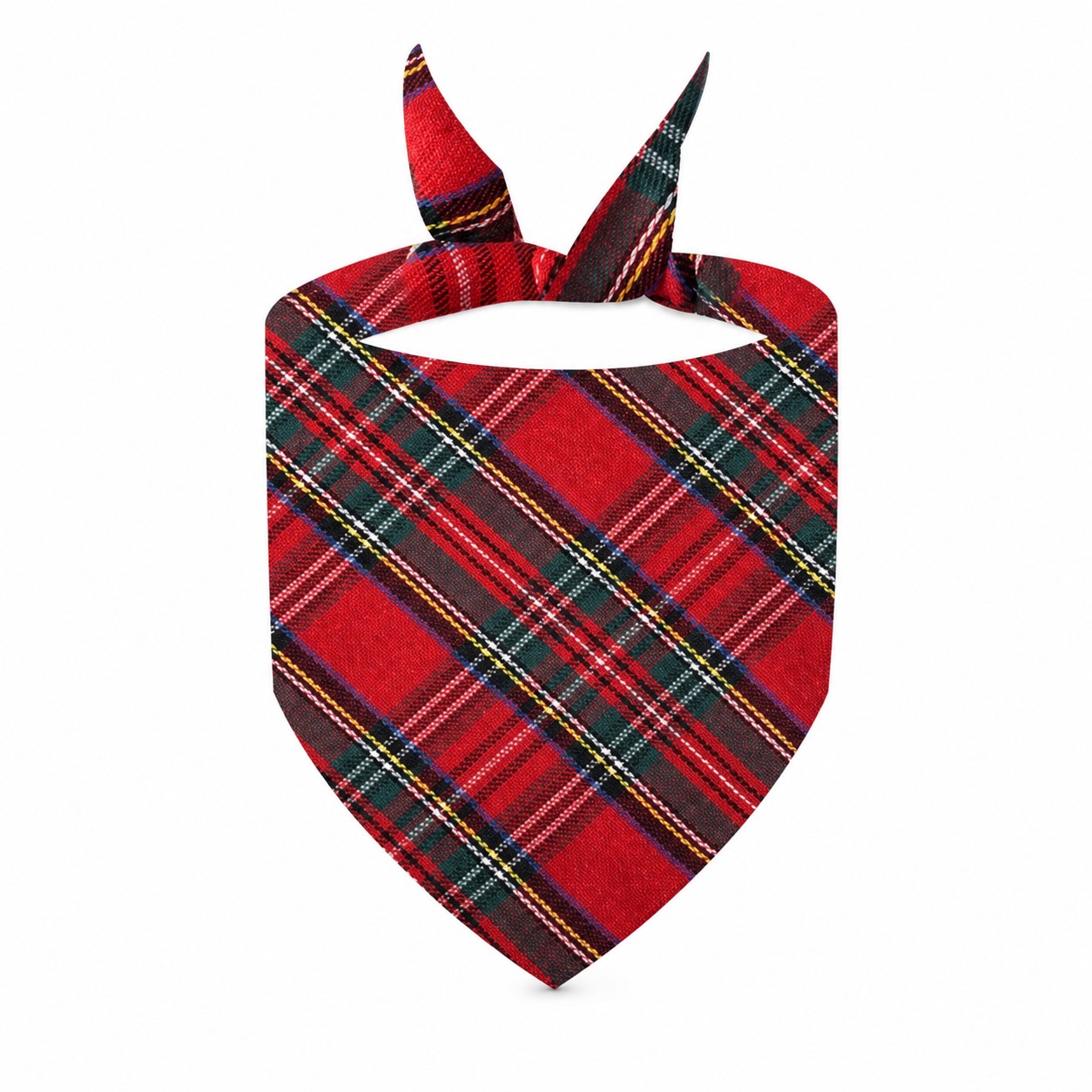 Plaid Cotton Triangle Pet Bandanna — view 2