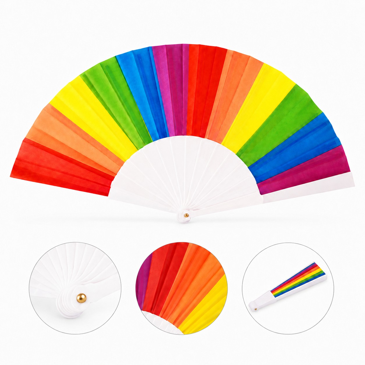 Colorful Fabric Folding Hand Fan