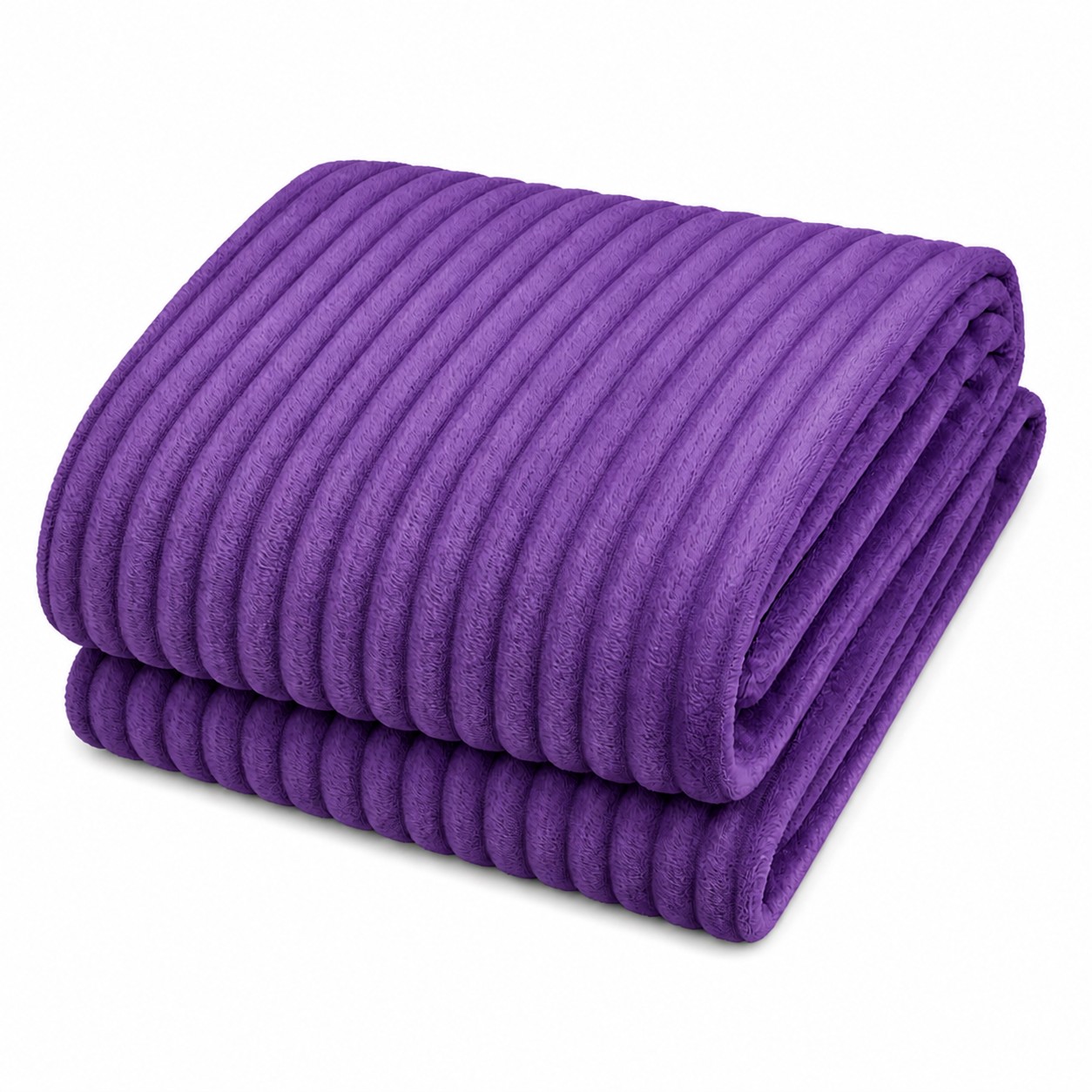 Ribbed Cashmere Flannel Blanket — Purple