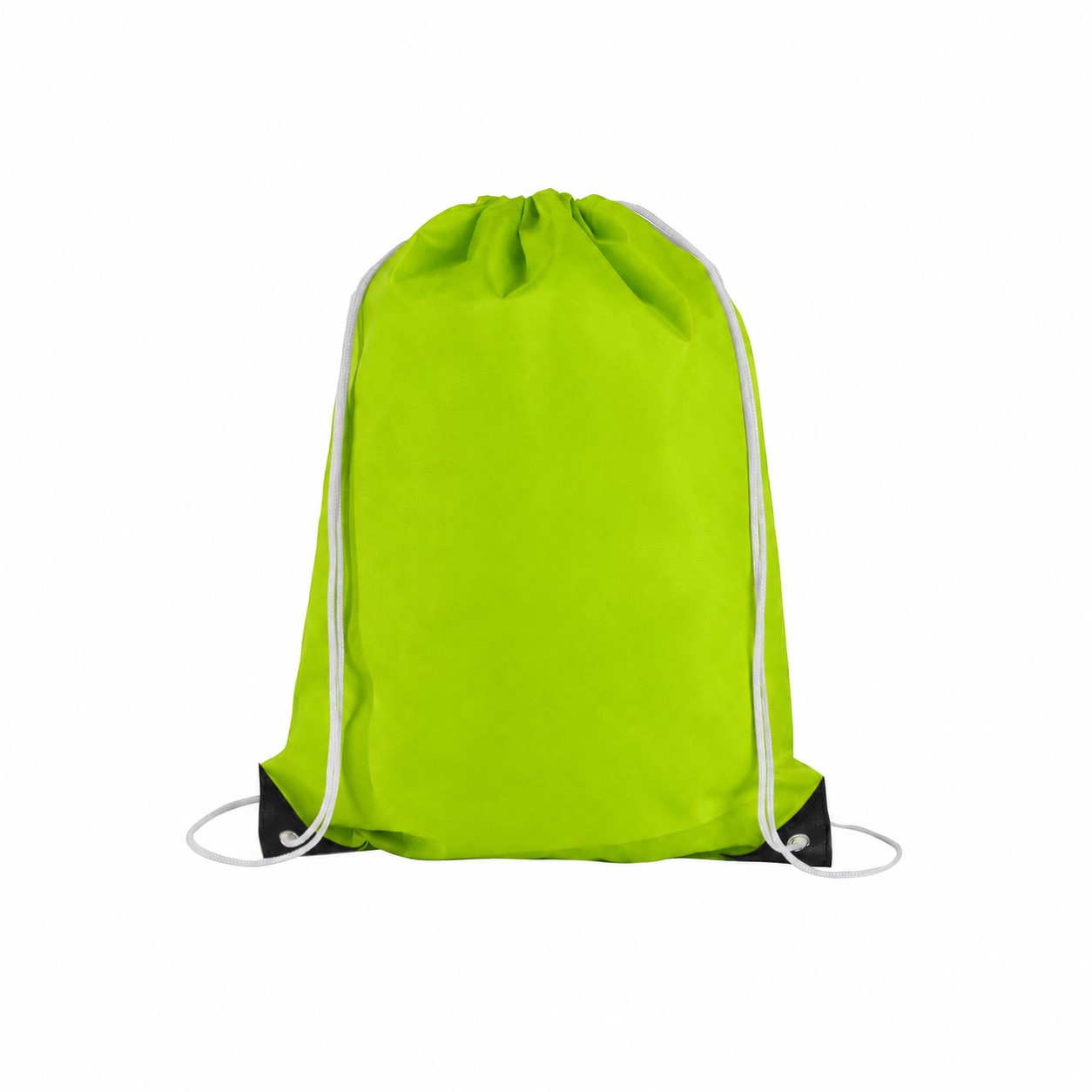 210D Polyester 14" Drawstring Bag — Lime Green