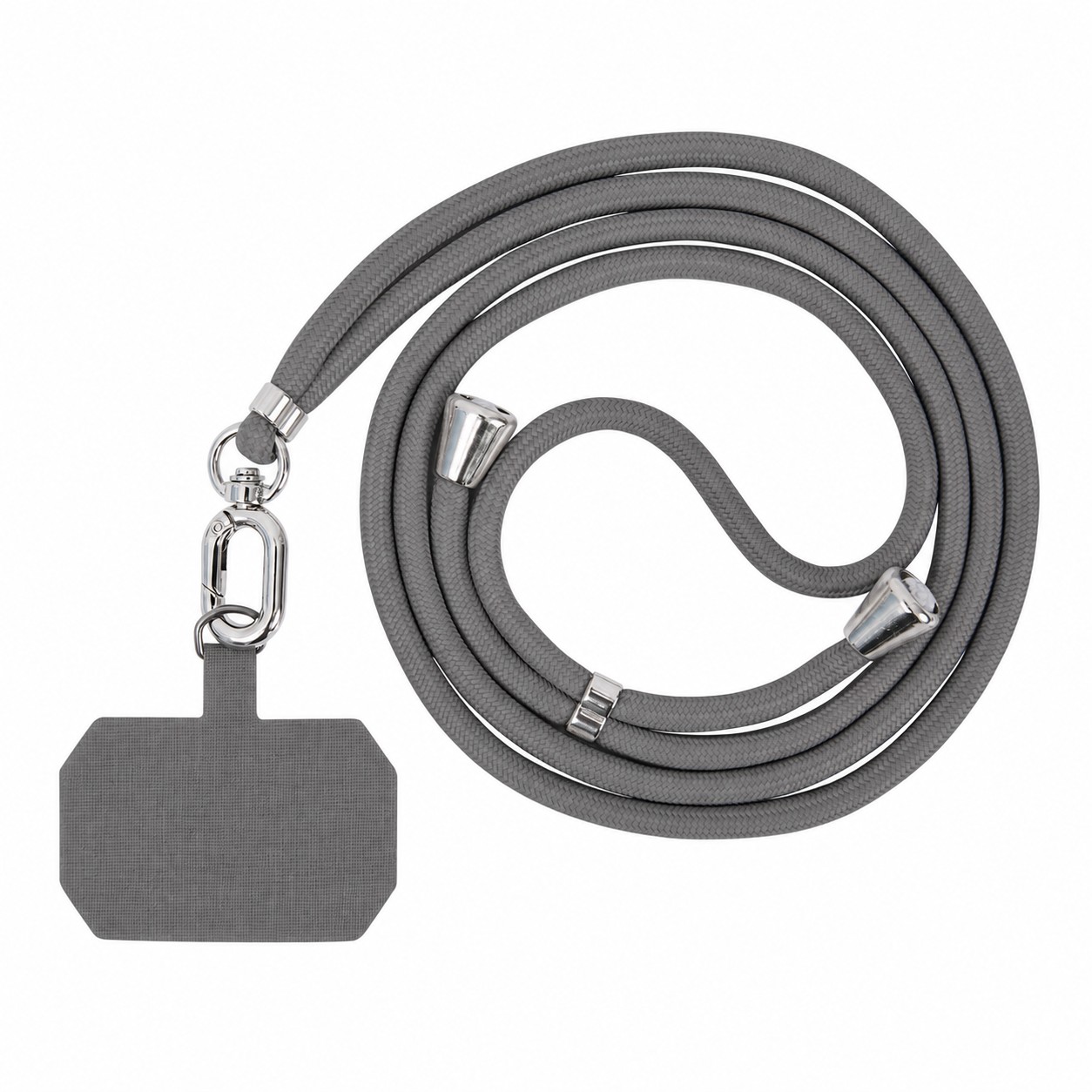 Adjustable Phone Lanyard Tether — Smoky Gray