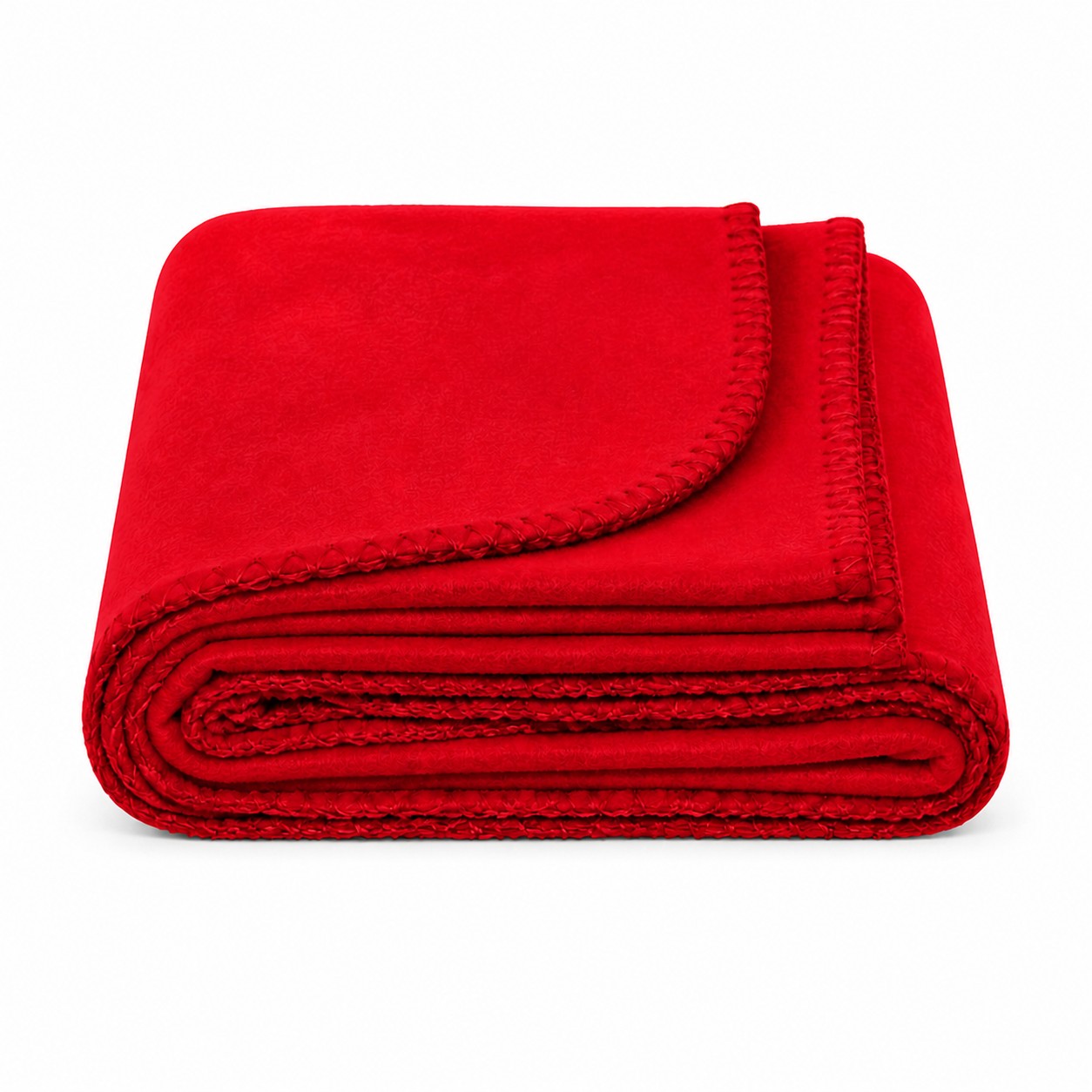 180 GSM Brushed Fleece Throw Blanket — Red