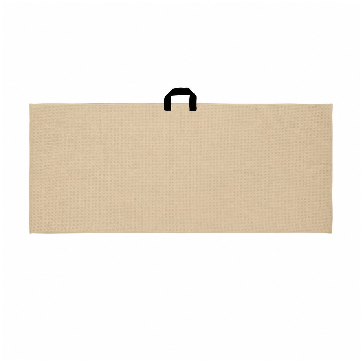 Waffle Golf Towel With Webbing Loop — Beige