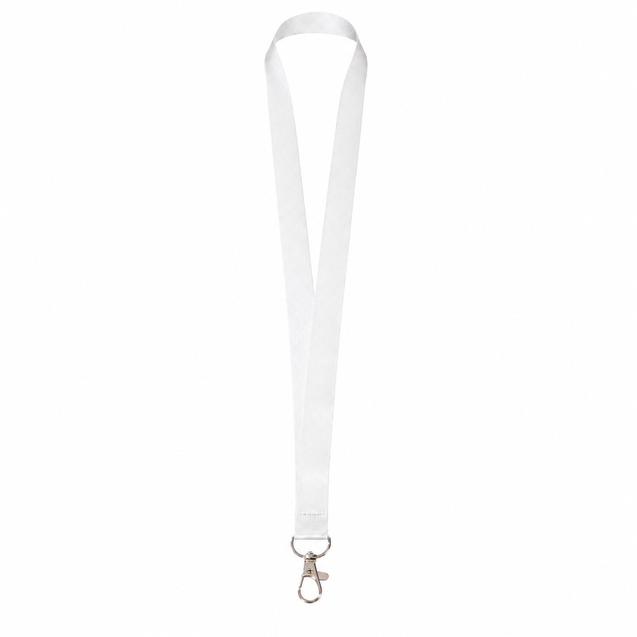 Polyester Lanyard With Attachment Options — Clear White
