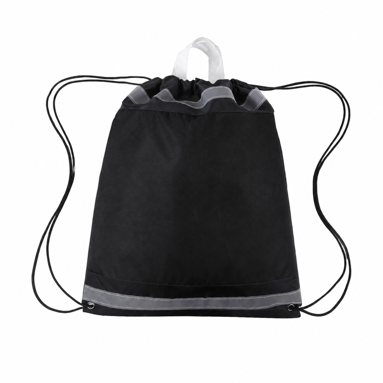 210D Polyester Drawstring Bag — Black