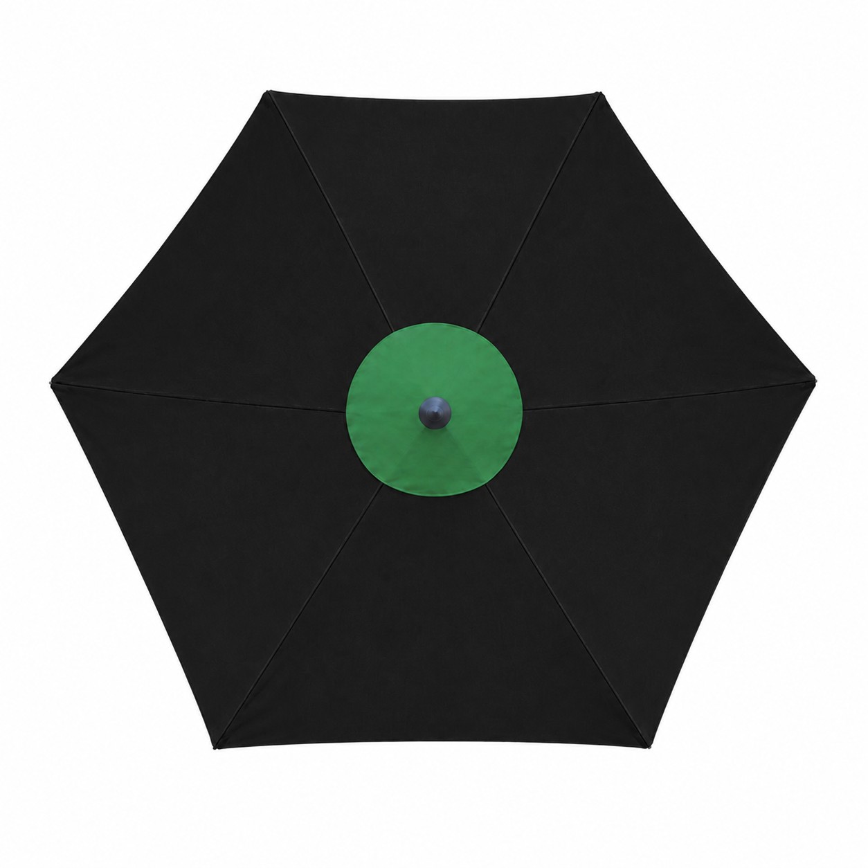 7' Vented Steel Market Umbrella — Black