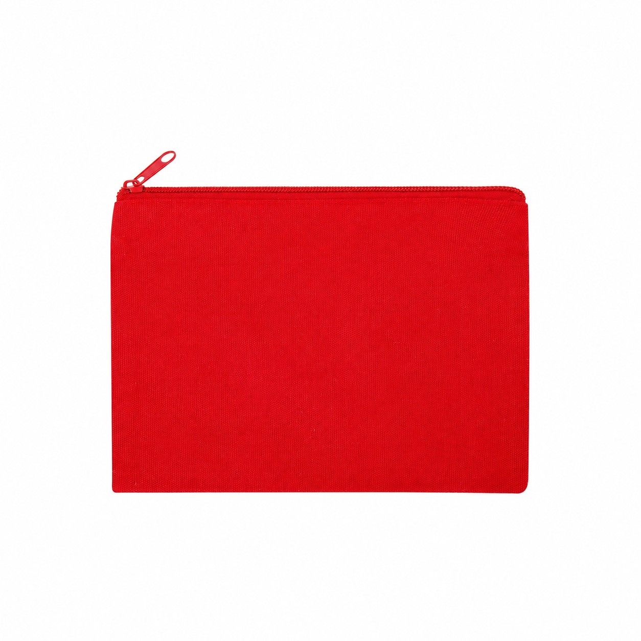 Cotton Solid Travel Pouch — Red