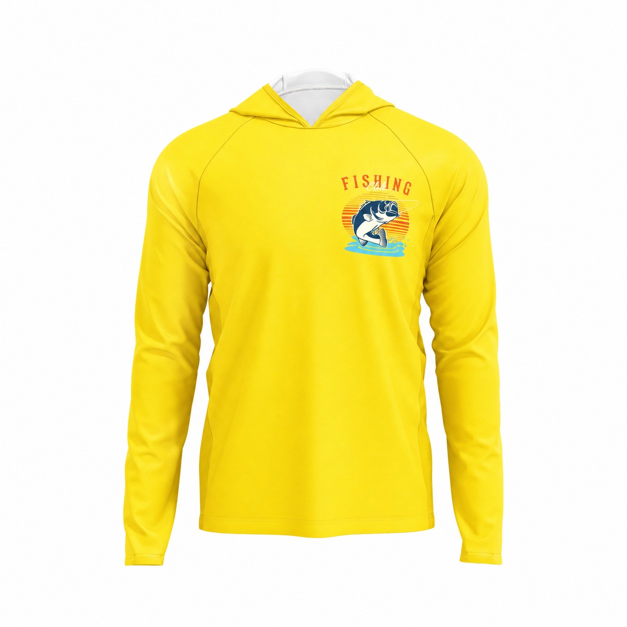 Polyester Mesh Fabric Hoodie — Yellow