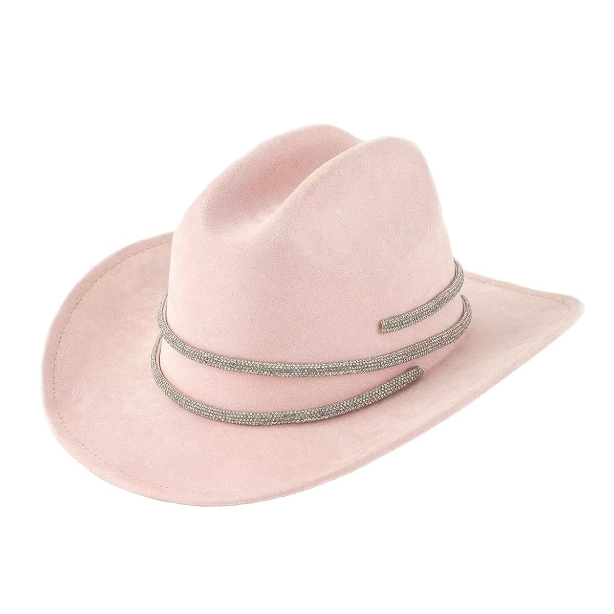 Polyester Rhinestone Western Cowboy Hat — view 2
