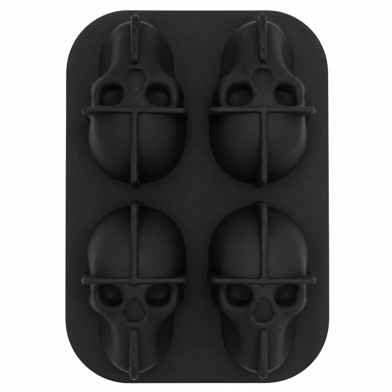Four Cavity Silicone Skull Ice Mold — view 2