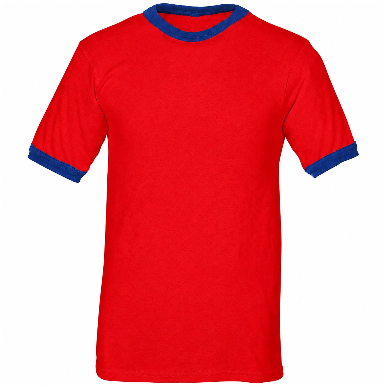 Contrast Trim Ringer Jersey Tee — Red