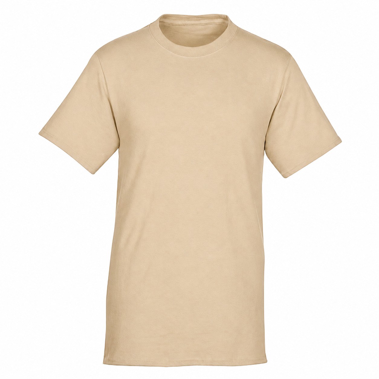 5.4-Ounce Cotton Crewneck Shirt — Beige