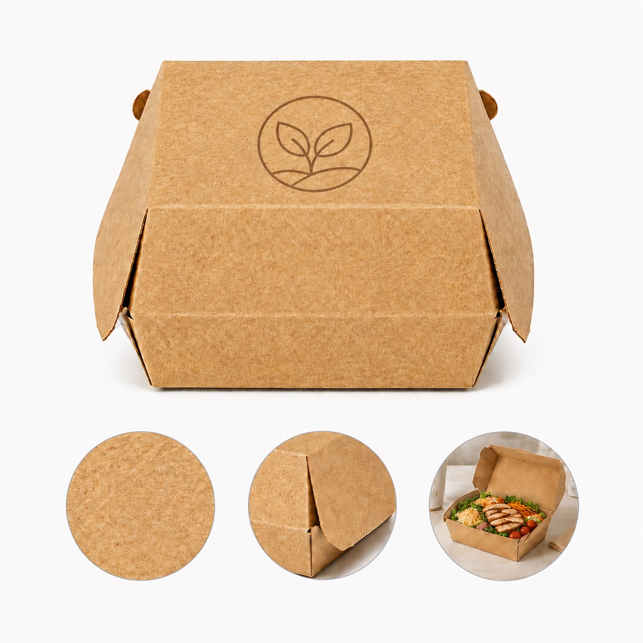 Square Paper Burger Takeout Container