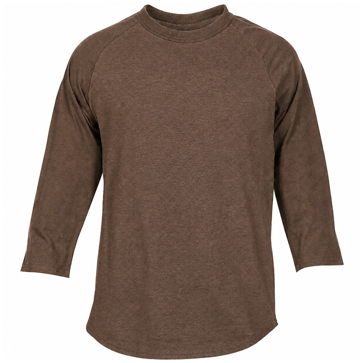 Cotton Colorblock Baseball Sleeve Shirt — Brown