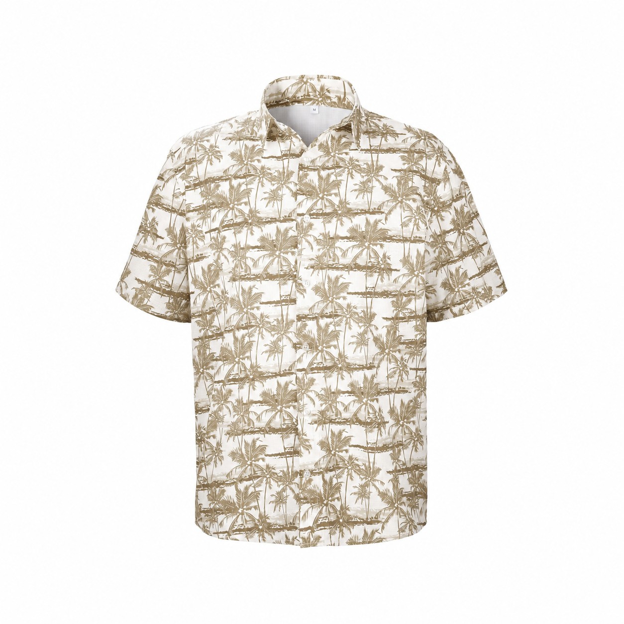 Breathable Polyester Mesh Hawaiian Shirt — Natural Beige