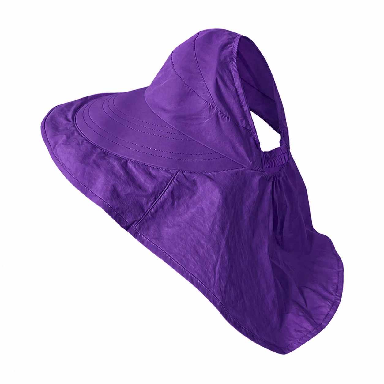Polyester Cape Sun Hat — Purple