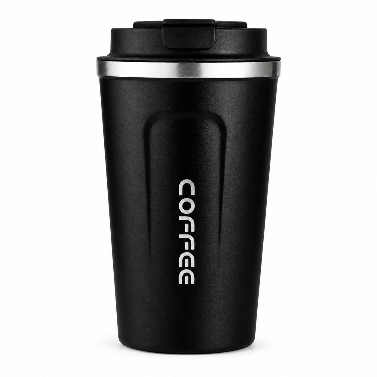 LED Temperature Stainless Coffee Mug — Black