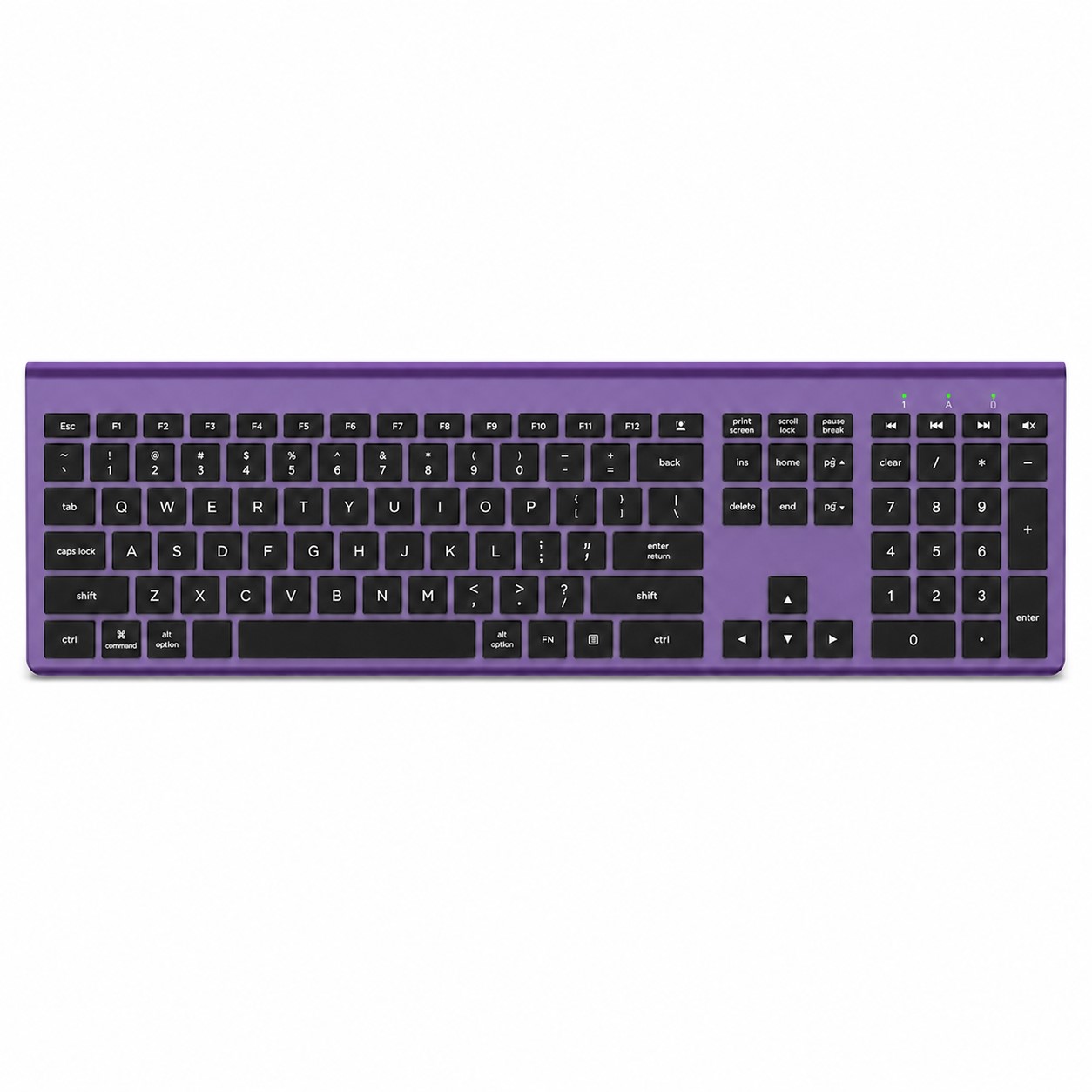 Full Size Rechargeable Wireless Keyboard — Purple