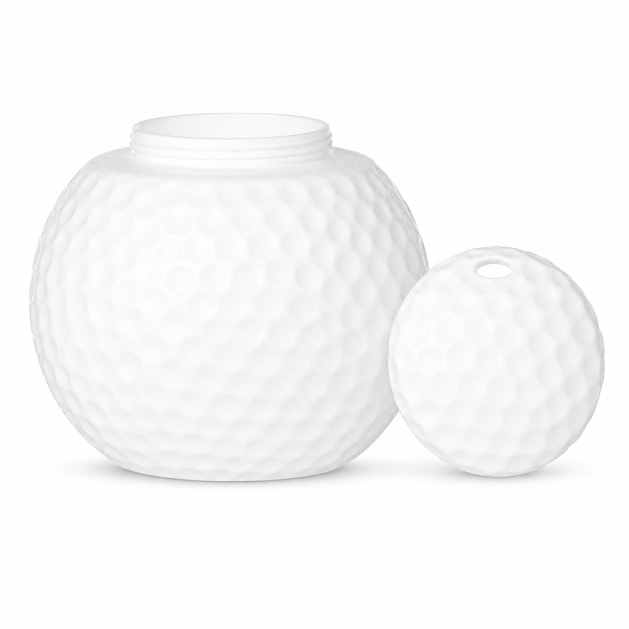 20 Oz Golf Ball Plastic Straw Cup — White
