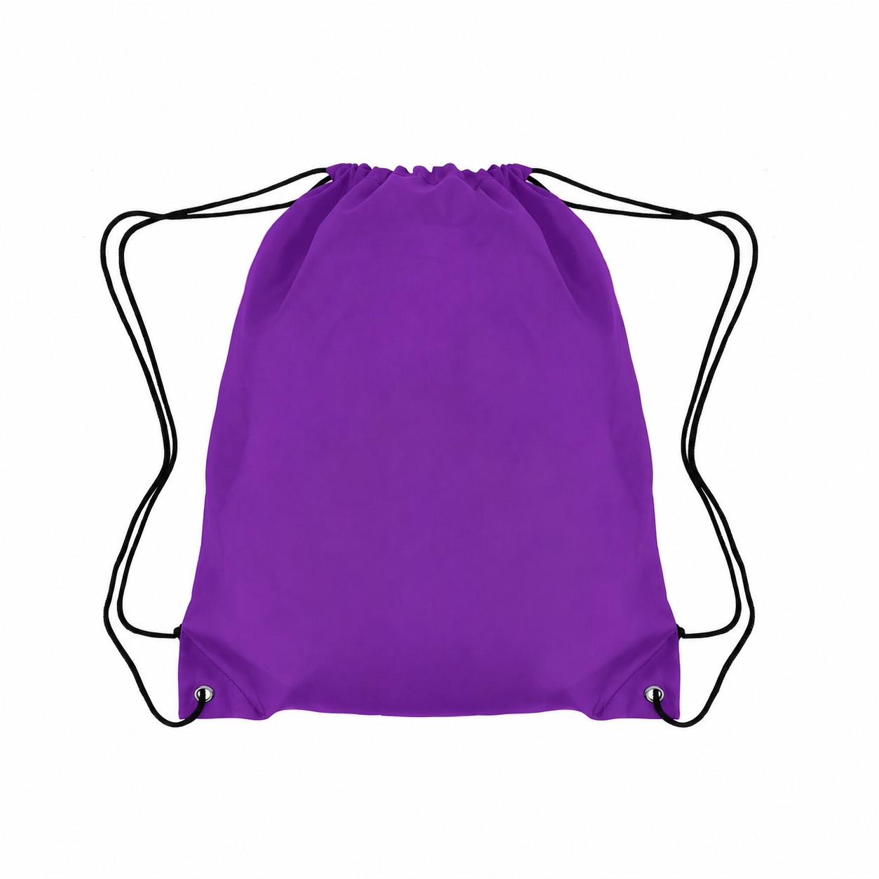 210D Polyester Grommet Detail Drawstring Bag — Purple