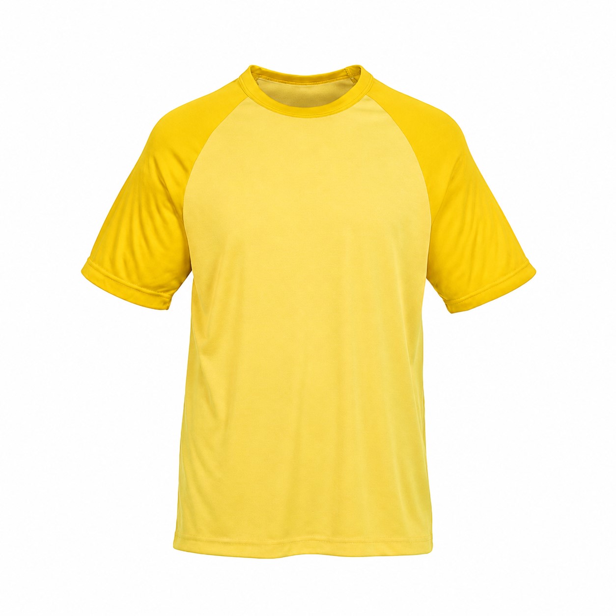 Colorblock Polyester Raglan Shirt — Yellow