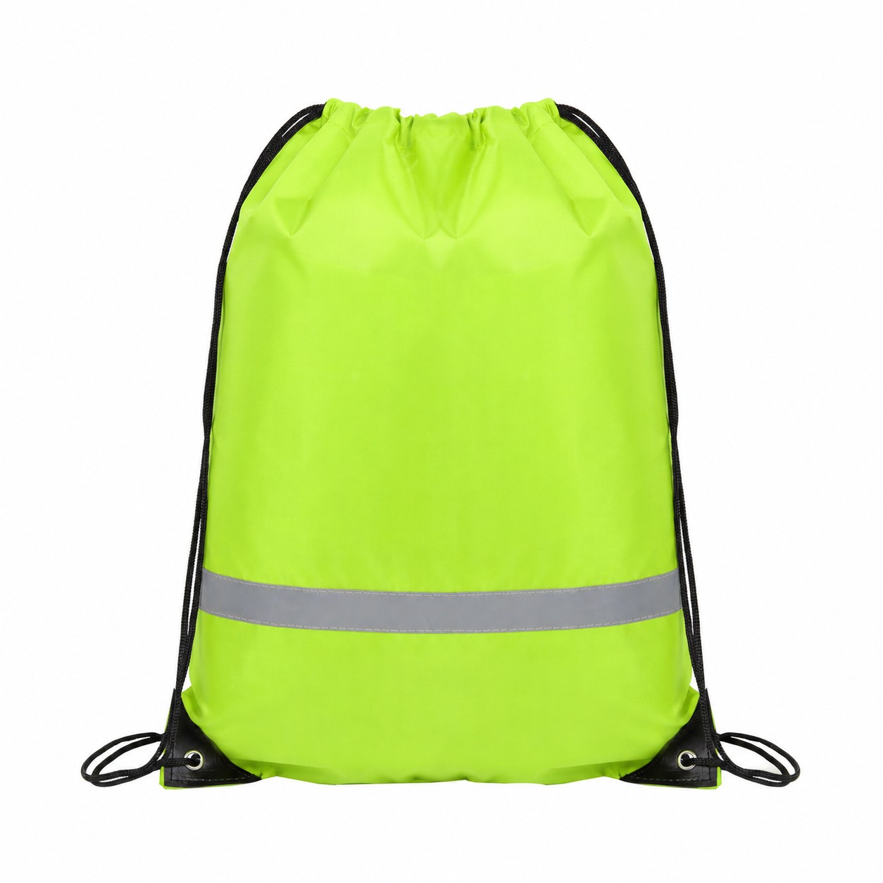 Metal Grommet Safety Drawstring Bag — Lime Green