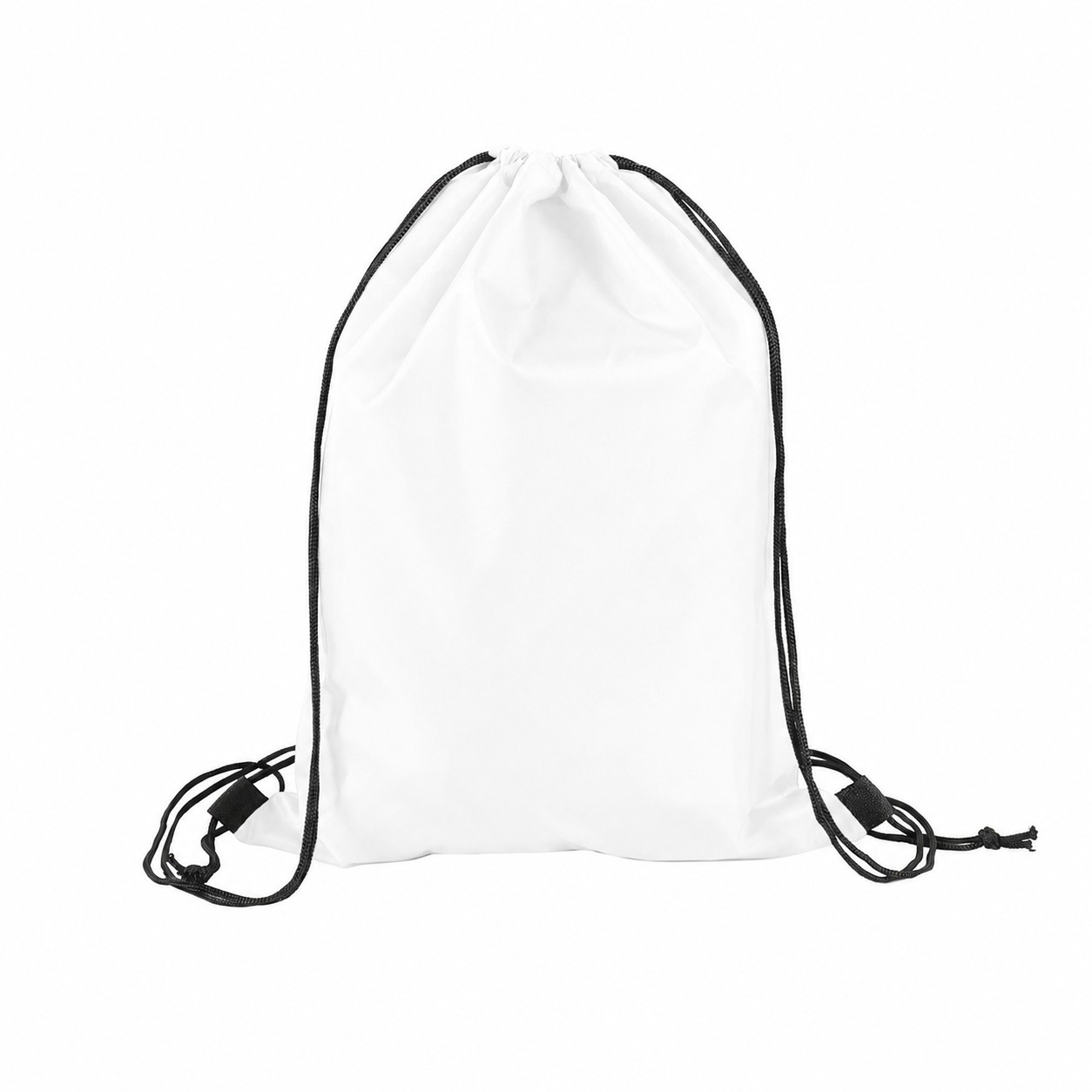 210D Polyester Drawstring Bag — Clear White