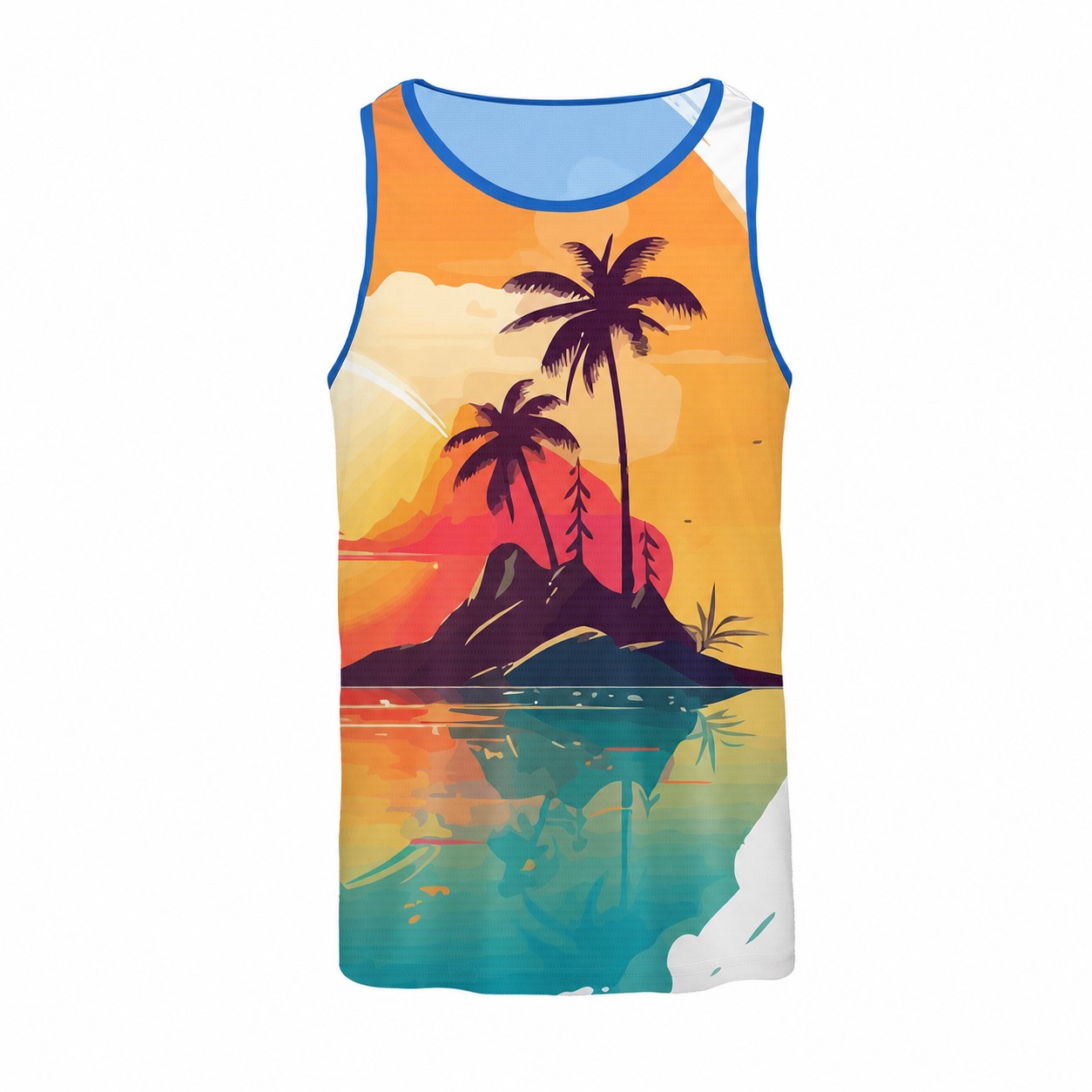 Birdseye Mesh Performance Tank Top — Blue