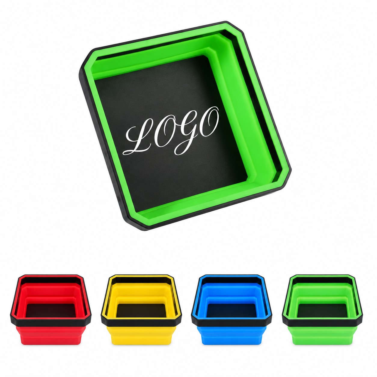 Square Silicone Collapsible Magnetic Parts Tray
