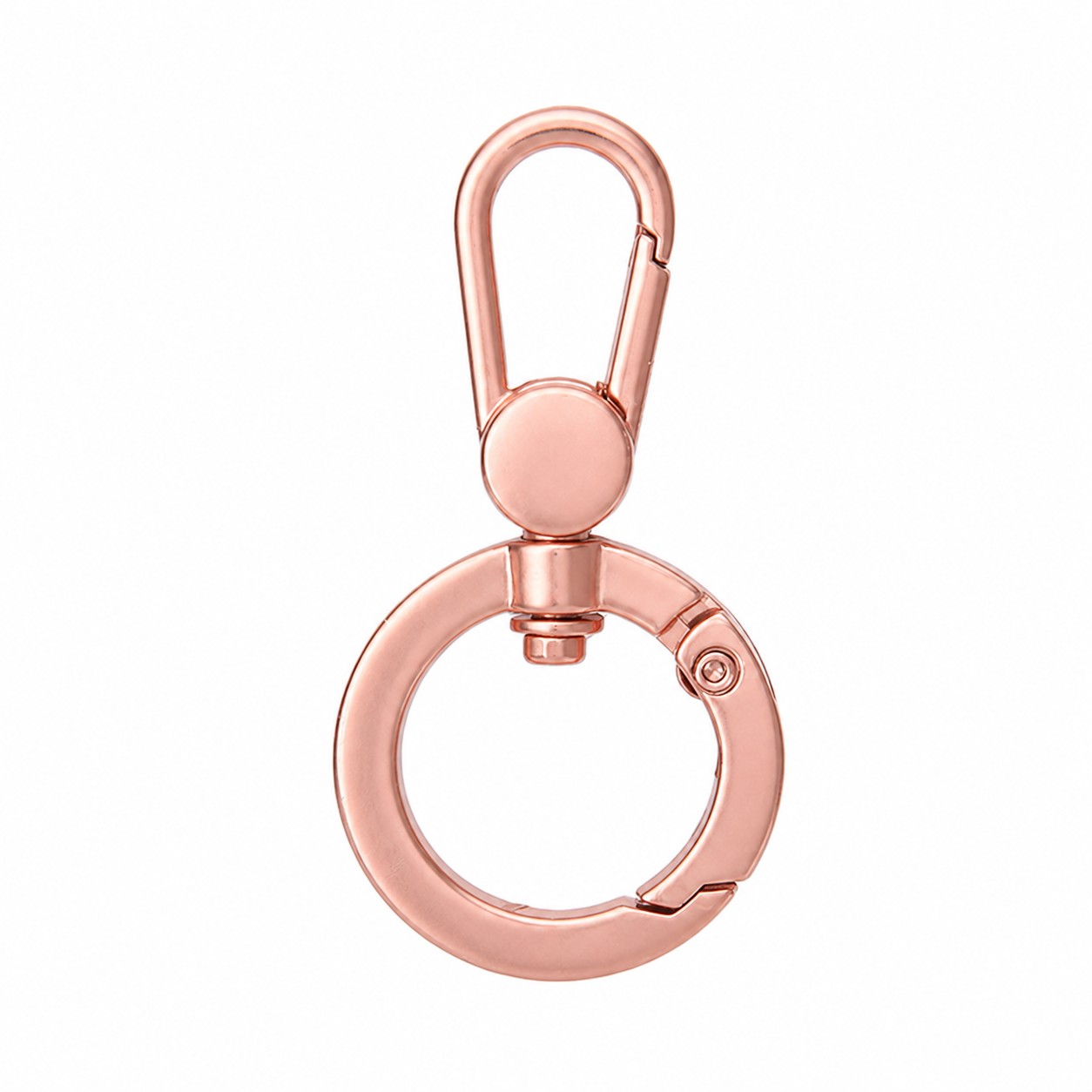 Swivel Clip Metal Key Ring — Rose Gold